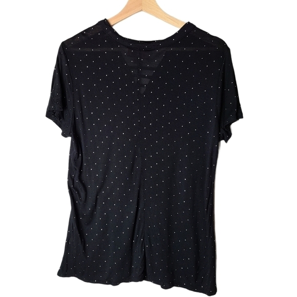 Jennifer Lopez Sz.M black v-neck T-shirt slinky Lagenlook casual comfortable - Picture 6 of 8